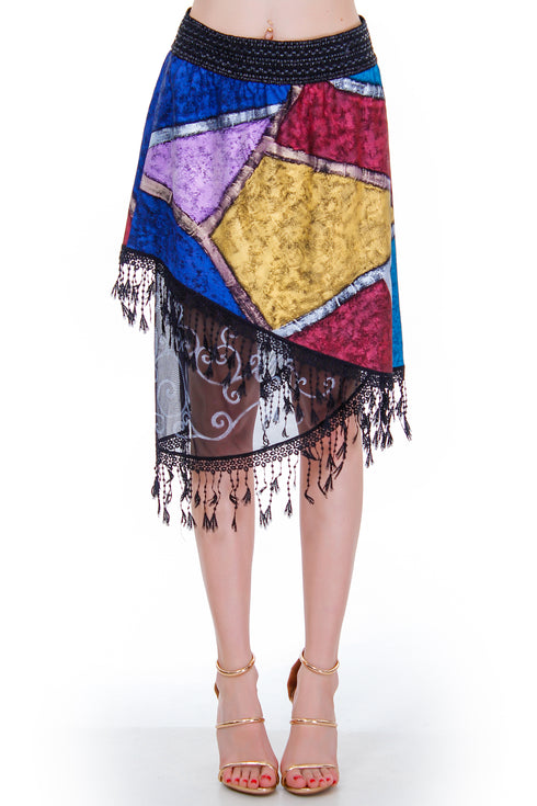 Fusta jerse pictata  Liza Panait Liza Panait Online Boutique